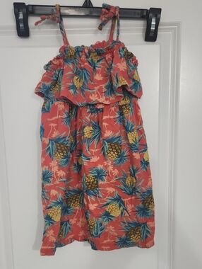 Coral Pineapple Print Sundress